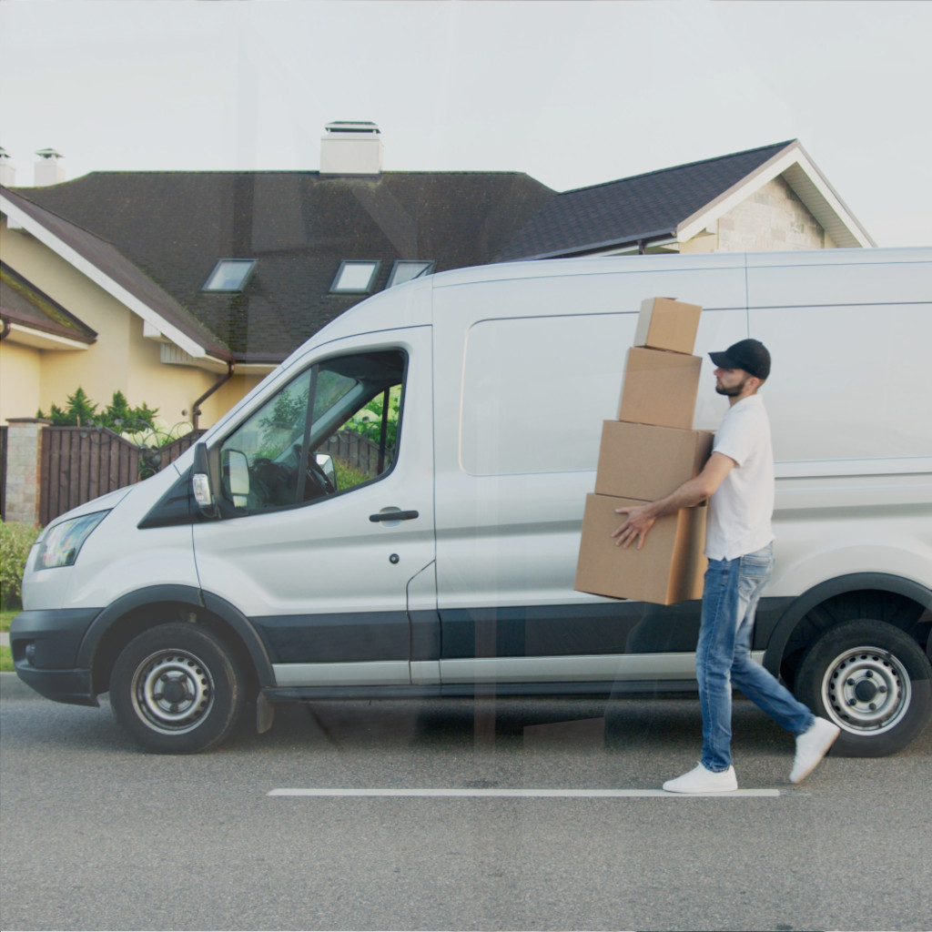 Man with van delivering customer goods.